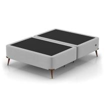 Base para Cama Box King com Entrada USB Night (45x193x203 cm) Suede Cinza