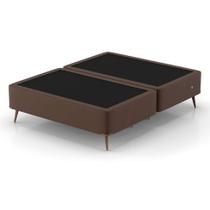 Base para Cama Box King com Entrada USB Night (45x193x203 cm) Suede Marrom