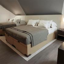 Base para Cama Box Queen Lil Premium com Baú Linho (47x158x198 cm) Bege