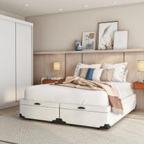 Base para Cama Box Queen Madeleine com Baú (45x158x198) Branca