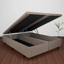 Base para Cama Box Queen Martin Premium com Baú Sued (45x158x198) Bege