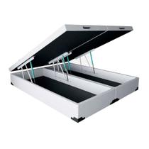 Base para Cama Box Queen Premium com Baú (45x158x198) Corino Branca