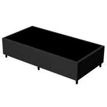 Base para Cama Box Solteiro 88x188cm Hit I02 Suede Preto - Mpozenato