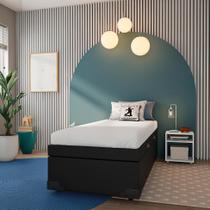 Base para Cama Box Solteiro Mack com Baú (45x88x188) Preta Base para Cama Box Solteiro Mack com Baú (45x88x188) Preta