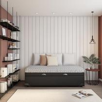 Base para Cama Box Solteiro Madalynn com Baú (45x88x188) Preta