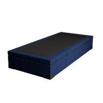 Base para Cama Box Solteiro Martin Premium com Baú Linho (47x88x188 cm) Azul Marinho
