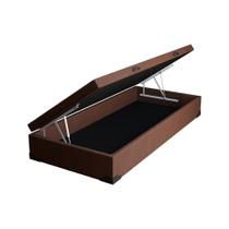 Base para Cama Box Solteiro Martin Premium com Baú Suede (47x88x188) Marrom