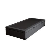 Base para Cama Box Solteiro Premium com Baú Suede (47x88x188) Grafite