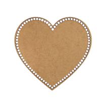 Base para Cesto de Crochê Woodplan Coração em MDF 25cm
