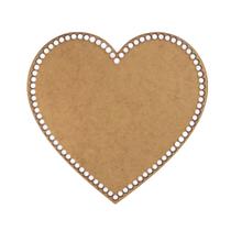 Base para Cesto de Crochê Woodplan Coração em MDF 30cm
