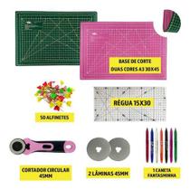 Base Para Corte 45x30 Verde E Rosa Cortador 45 Régua Caneta
