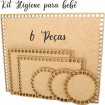 Base Para Crochê Fio De Malha Para Kit Higiene Bebê Mdf Cru