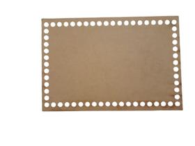 Base para crochê retangular 25x17cm mdf*fio de malha*costura Base para crochê retangular 25x17cm mdf*fio de malha*costura