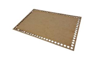 Base para crochê retangular 30x21cm mdf*fio de malha*costura Base para crochê retangular 30x21cm mdf*fio de malha*costura