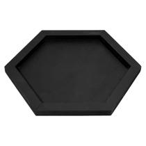 Base Para Jardim Zen Hexágono Madeira Pinus Cru / Preta 22cm