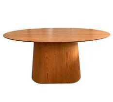 Base para Mesa de Jantar Cone Oval Laminada em Madeira Freijó para Tampos de 198x122 cm até 260x140 cm