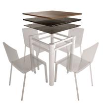 Base Para Mesa De Vidro Jantar 4 Lugares Branca Quadrada