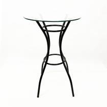 Base Para Mesa Liz Bistrô cor Preta Média Altura 92cm Com Tampo Vidro 60cm Base Para Mesa Liz Bistrô cor Preta Média Altura 92cm Com Tampo Vidro 60cm