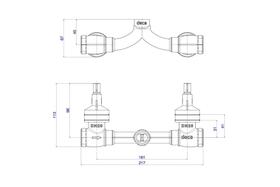 Base para Misturador de Ducha com Entrada Horizontal 3/4'' Cobreada