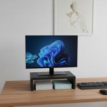 Base para Monitor MDF 33cm Preto Home Office Mesa Gamer Ergonômico Suporte Tv Notebook Organizador Base para Monitor MDF 33cm Preto Home Office Mesa Gamer Ergonômico Suporte Tv Notebook Organizador