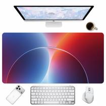 Base para Mouse Design Abstrato Azul e Vermelho Desk Pad para Mesa Gamer Base para Mouse Design Abstrato Azul e Vermelho Desk Pad para Mesa Gamer
