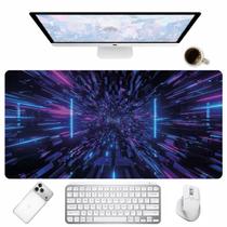 Base para Mouse Estampa Futurista Azul Roxo Desk Pad Gamer Tamanhos Variados Base para Mouse Estampa Futurista Azul Roxo Desk Pad Gamer Tamanhos Variados