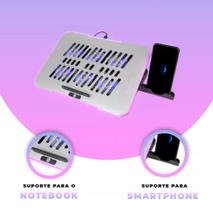Base para Notebook 9 a 16'' RGB Ergonomico Ajustavel com Suporte Para Cel