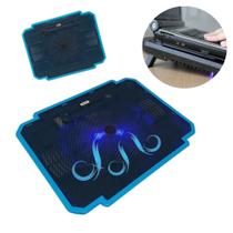 Base Para Notebook Até 17 Polegadas Com Cooler Luminoso Refrigeração USB 2.0 Azul - KP9012