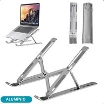 Base Para Notebook Dobrável Articulado Prateado Aluminio