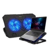 Base para notebook Gamer C3Tech NBC100BK 17,3 Refrigerada, 4 Ventiladores, Led Azul, controle de velocidade, regulagem, suporte