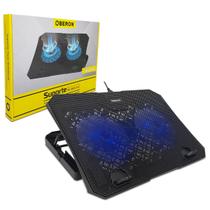 Base para Notebook Knup, até 15.6", 2x Coolers Luminosos Azuis de 120x120mm, Preto - OR-SP242