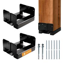 Base para poste 4x4 EONECROSS ajustável preta com revestimento E, 2 peças Base para poste 4x4 EONECROSS ajustável preta com revestimento E, 2 peças
