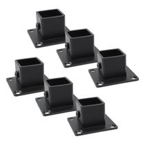Base para poste Antrader, 6 peças, aço inoxidável, 20 mm, quadrada Base para poste Antrader, 6 peças, aço inoxidável, 20 mm, quadrada