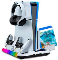 Base Para Ps5 Slim Fat Cooler Suporte Controle Jogos Led Rgb Base Para Ps5 Slim Fat Cooler Suporte Controle Jogos Led Rgb