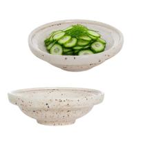 Base para Sunomono Porcelana Creme 70ml Sapporo Servir Salada Ceviche Gohan