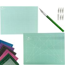 Base Placa de Corte A2 60x45cm Patchwork Artesanato Costura Dupla Face Multiuso Auto Regenerativa Estilete Bisturi