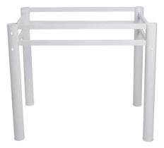 Base Quadrada Para Mesa Jantar Vidro Pedra Madeira 75x75cmb4