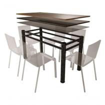 Base Retangular P/Mesa Jantar Vidro Madeira Texturizado