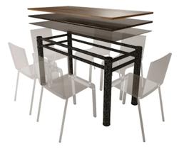Base Retangular Para Mesa Jantar Texturizado 1.20mt