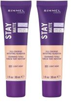 Base Rimmel Stay Matte Ivory 30 mL (Paquete de 2)