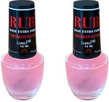 BASE RUBI PARA TRATAMENTO DE UNHA EXTRA FORTE SPA DOS PÉS 16ml - LORE PÉ Kit 2und