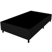 Base Solteiro Gazin Sommier largura de 88 cm e altura de 39 cm em tecido suede Preto