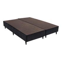 Base Sommier Camurça Preto Super King (193x203x30) - Revestida em Camurça - Ortobom