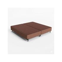 Base Sommier Camurça Super King 193x203x36cm Ortobom Bege/Marrom Claro Base Sommier Camurça Super King 193x203x36cm Ortobom Bege/Marrom Claro