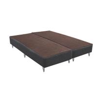 Base Sommier Linho Cinza King (186x198x30) - Revestida em Linho - Ortobom