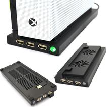 Base Suporte 3 USB Carregador Cooler Compatível Com Xbox One S Preto Slim - TechBrasil