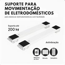 Base Suporte Ajustável com Rodinhas para Geladeira e Máquina de Lavar