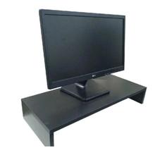 Base Suporte Apoio P/Monitor Telas Notebook Mesa Mdf Preto