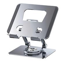 Base Suporte B-Max Dobrável Alumínio Para Notebook e Tablet Até 11" Rotação 360 Antiderrapante Cinz