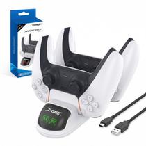 Base Suporte Branco Carregador Led Dock Duplo Compatível com Controle Manete Ps5 Playstation Base Suporte Branco Carregador Led Dock Duplo Compatível com Controle Manete Ps5 Playstation